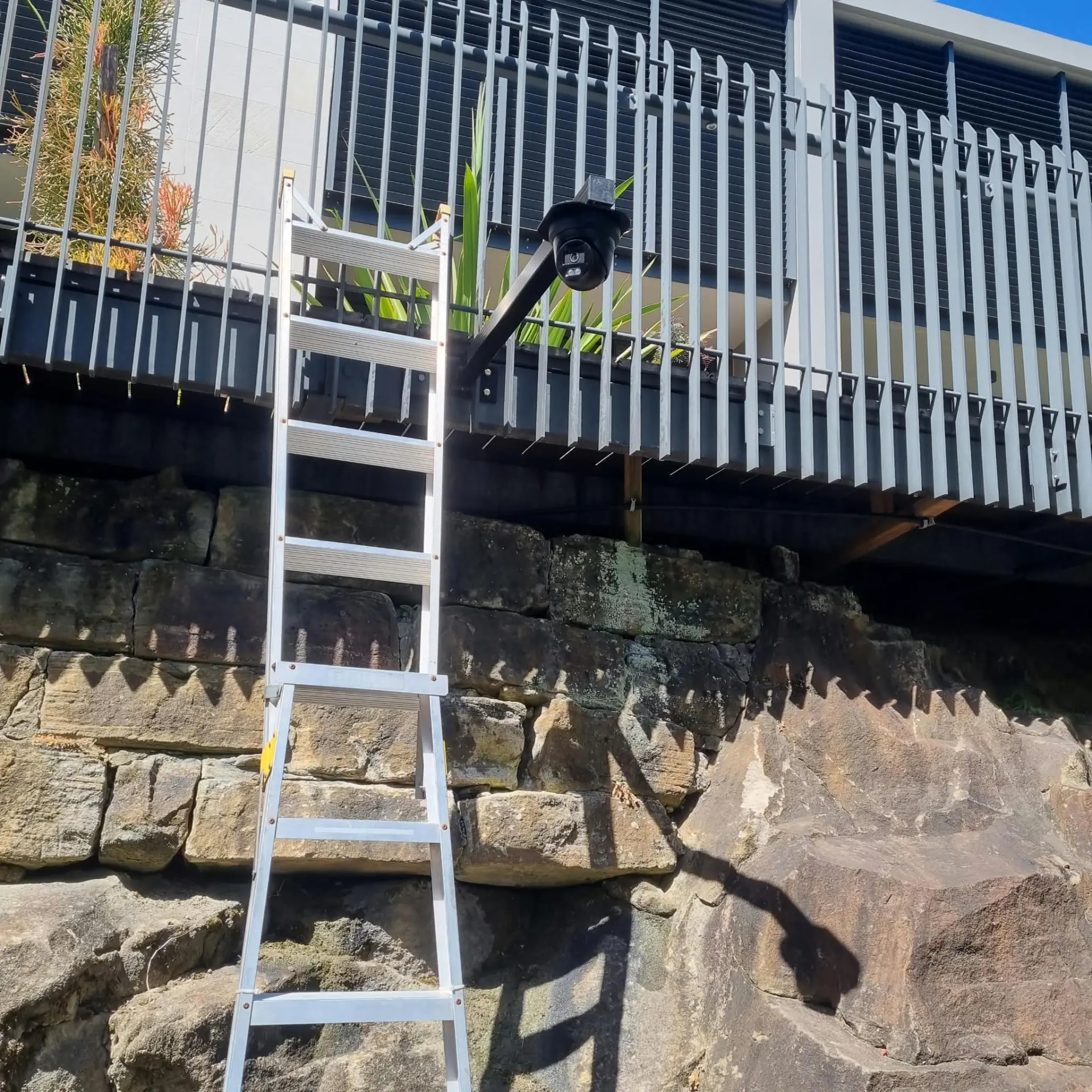 Dome camera installed on a fence line at a Western Sydney property